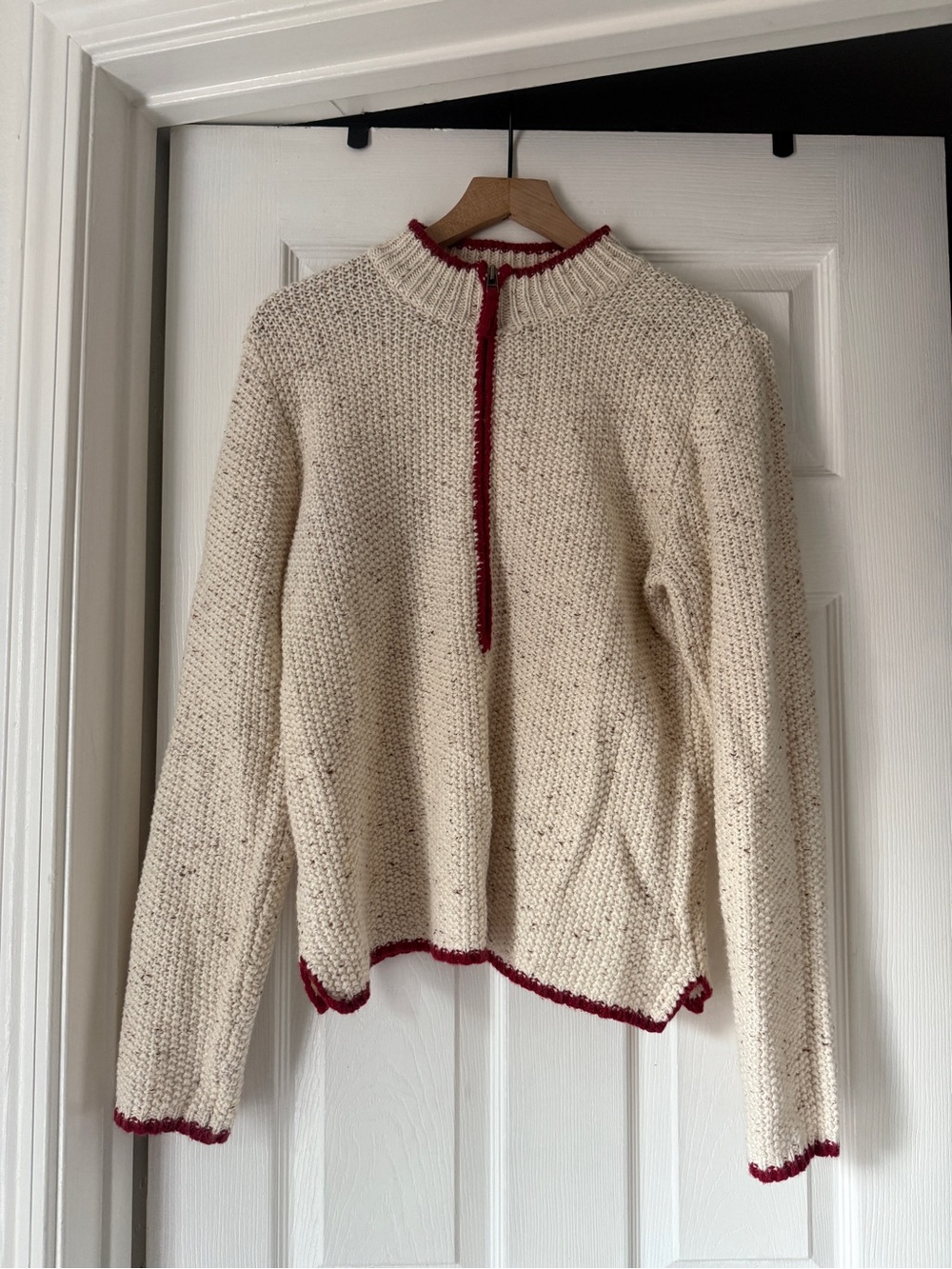 Unisex Classic Winter Knit Pullover with Zipper/CHRISTOFER & BANKS Wool Handmade